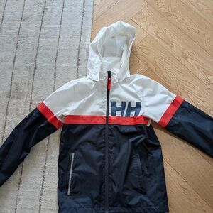 Helly Hansen White Navy Red Hooded Windbreaker